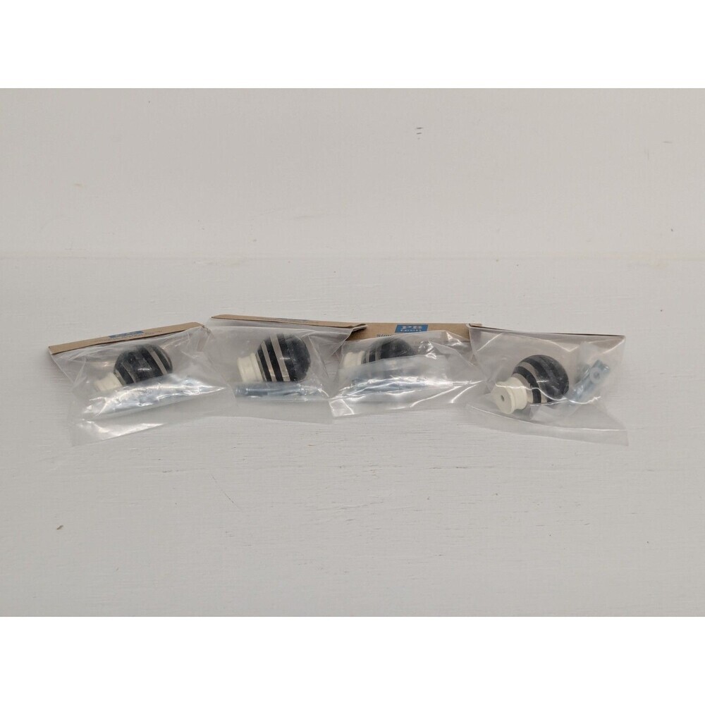 4 Pottery Barn Teen Clear Black Striped Rugby Knobs Drawers Cabinets NEW